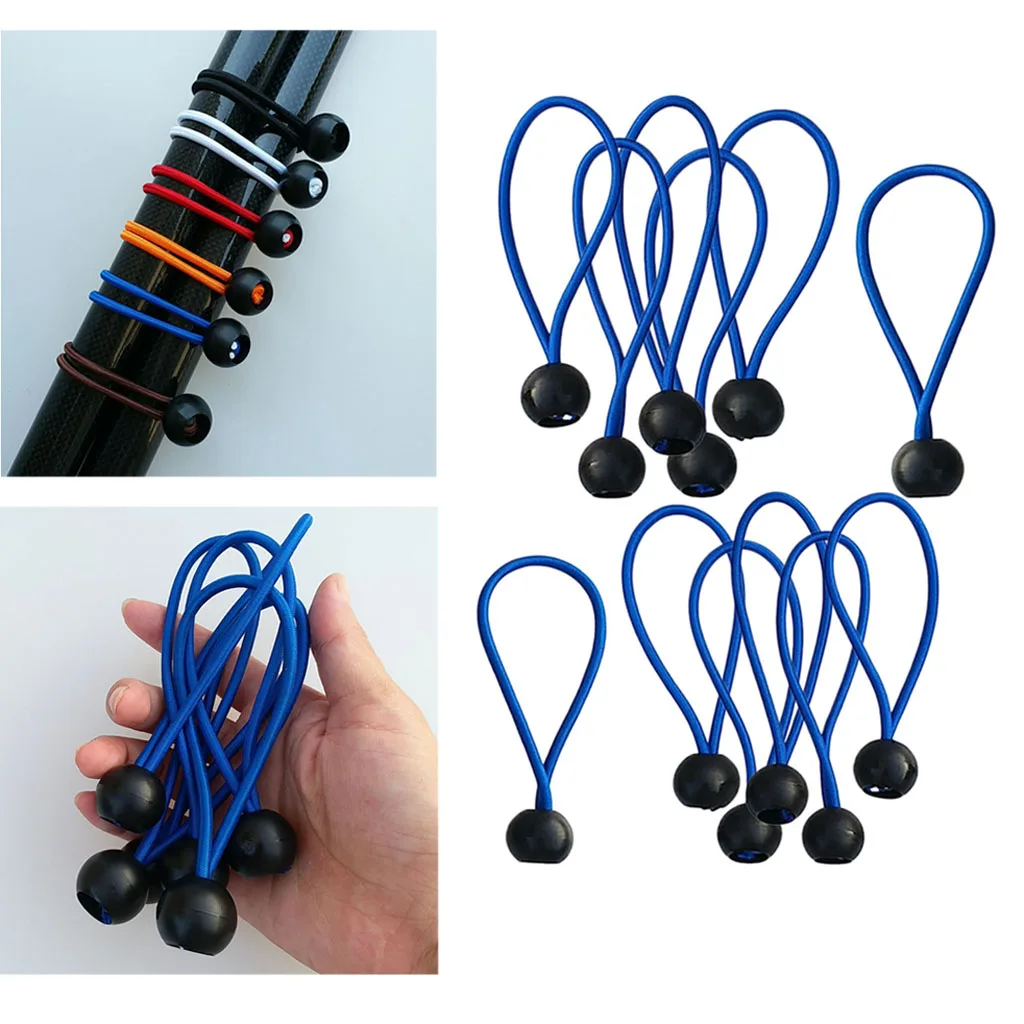 12pcs Heavy duty 4inch Ball Bungee Canopy Tarp Tie Down Cord Blue Color Mini Bungee Cord