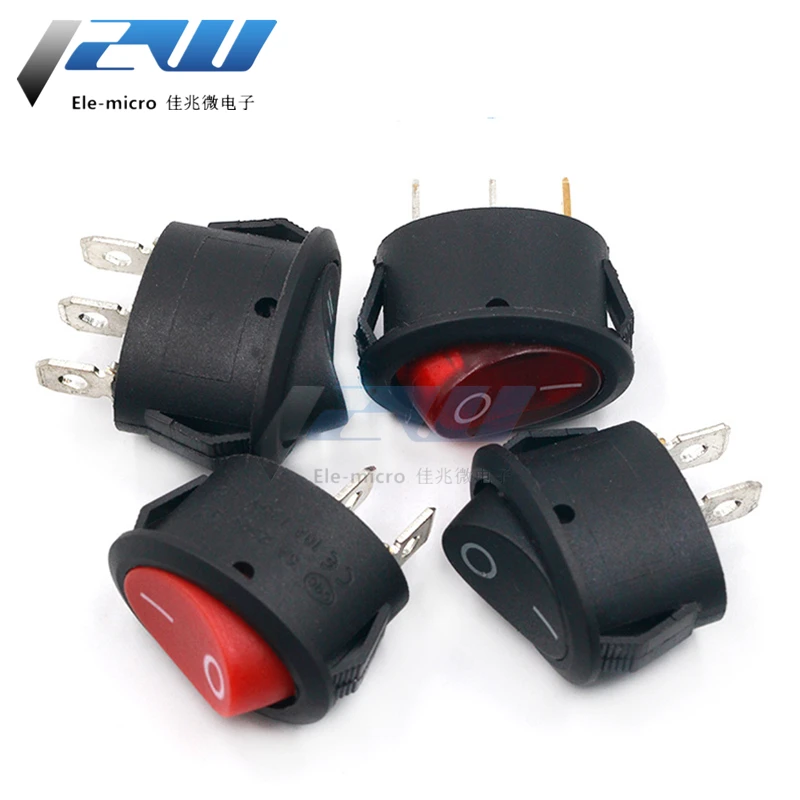 2 Pcs /Lot KCD7 Oval Switch 2 Pins 2 Gears / 3 Pins 3 Gears, Electric Kettle Rocker Power Switch Rocker Switch with/withou Light