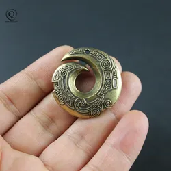 Copper Spin Wheel Of Luck Key Chain Pendants Jewelry Vintage Car Keychain Lanyard Hanging Trinket Handmade Braided DIY Pendants