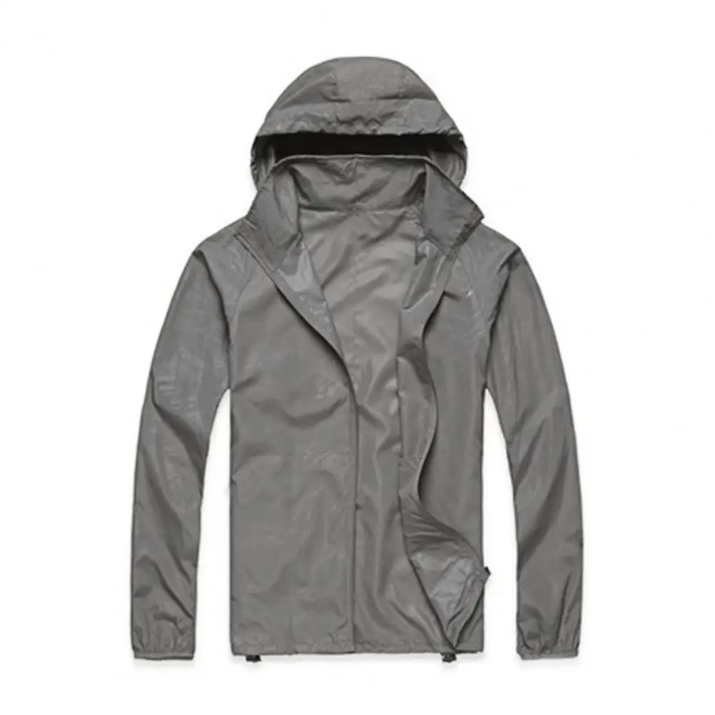 Outdoor Jacket Solid Color Quick Dry Casual Waterproof Windproof  Sunscreen Sports Coat for Jogging