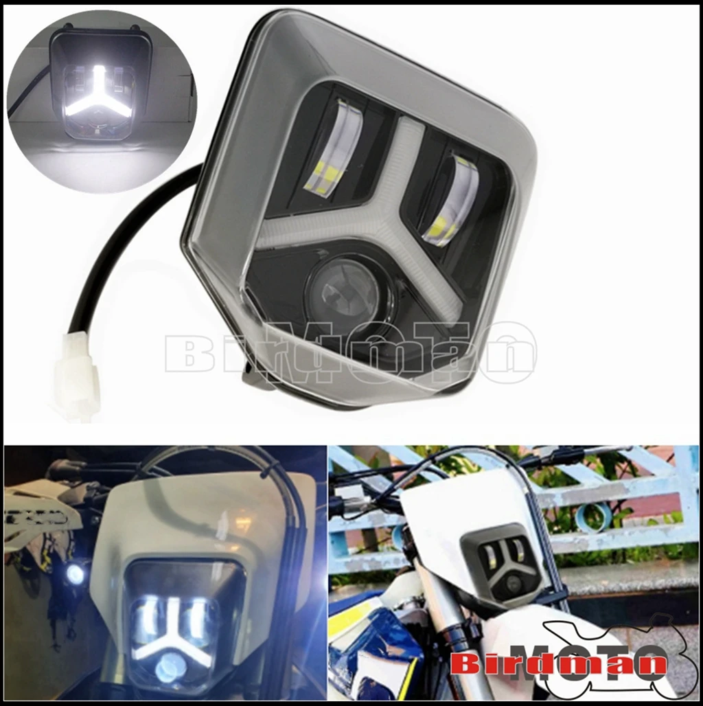 

Motocross Headlamp Headlight DRL Hi/Lo Beam Supermoto Head Light Running Light For Husky FE/TE 150 250 300 350 450 501 Enduro