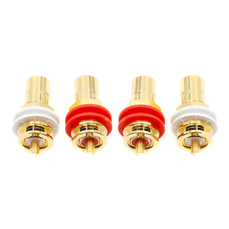 RCA Terminal Plug Connector Binding Post CMC CMC816U HIFI Audio Amplifiers DAC Speaker Gold-plated Copper Horn RCA JACK socket