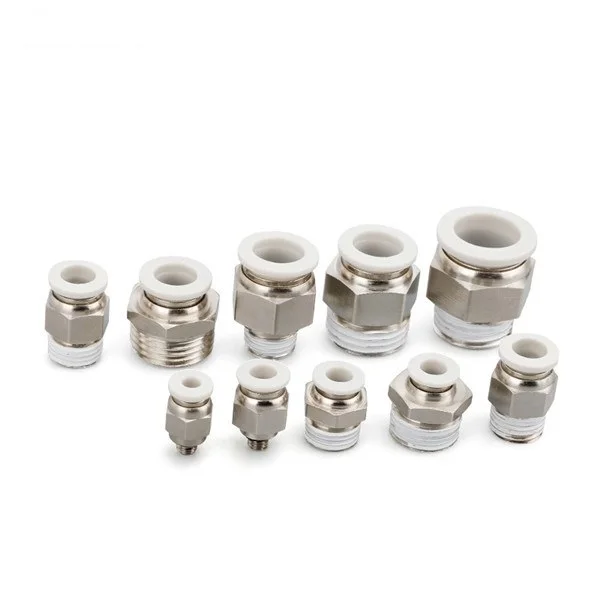 

Trachea quick connector white pneumatic quick plug thread straight through PC4-M5/6-01/10-03/12-04/8-02 PC