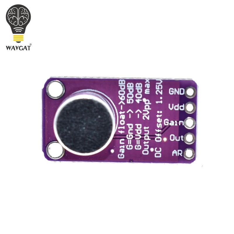 WAVGAT MAX9814 Microphone AGC Amplifier Board Module Auto Gain Control for Arduino Programmable Attack and Release Ratio Low THD