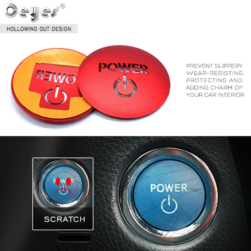 Ceyes Car Engine Start Stop Button Rings Styling Interior Accessories Stickers For Toyota Corolla Prius Camry Vellfire For Lexus