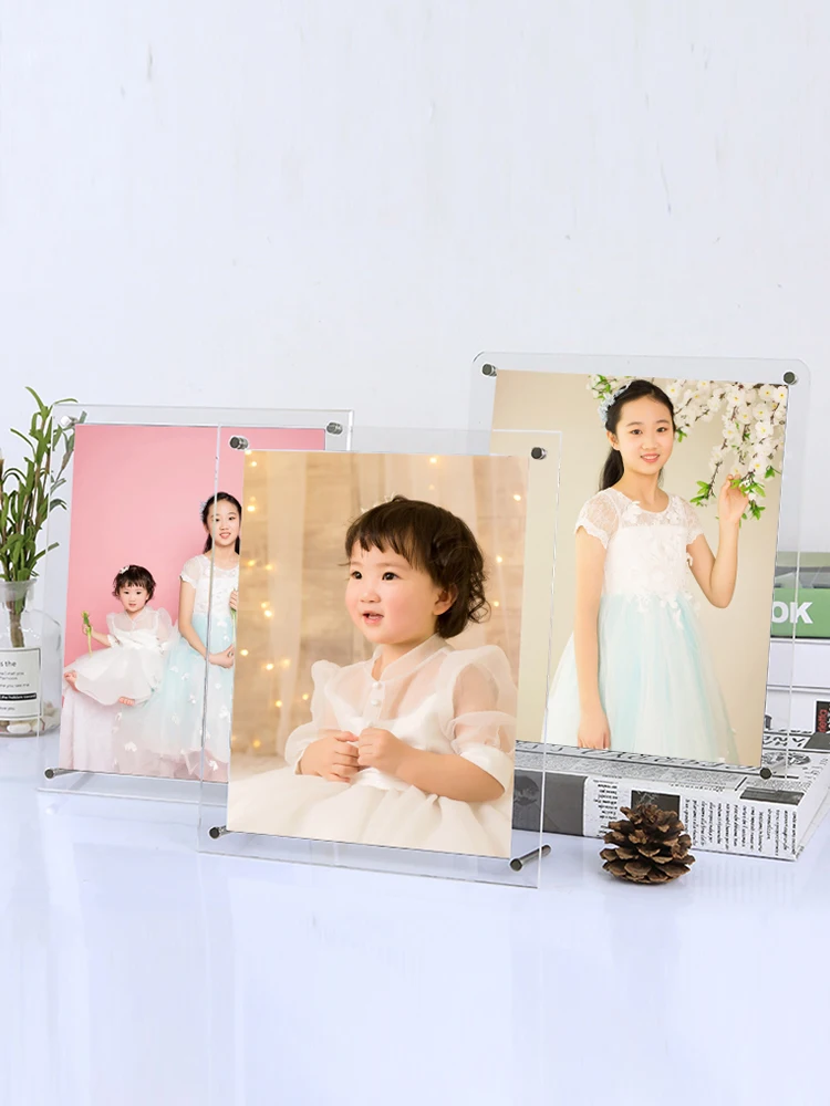 Simple Acrylic Photo Frame Crystal Pendulum Mounted Seven-inch A3a4 Picture Frame Personality Creative Photo Poster Frame Wall
