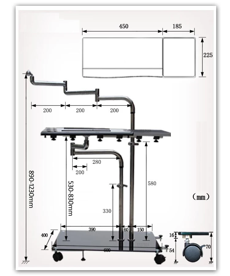 OK610 OK611 Bedside Moving Laptop floor Stand Adjustable Sofa Computer Monitor Mount +Keyboard Holder Rotating Laptop Table