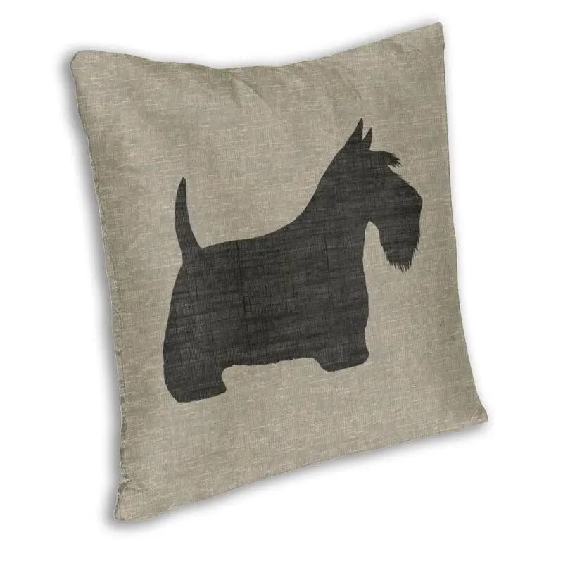 Scottish Terrier Silhouette Cushion Cover Sofa Living Room Scottie Dog Square Pillow Case 40x40cm