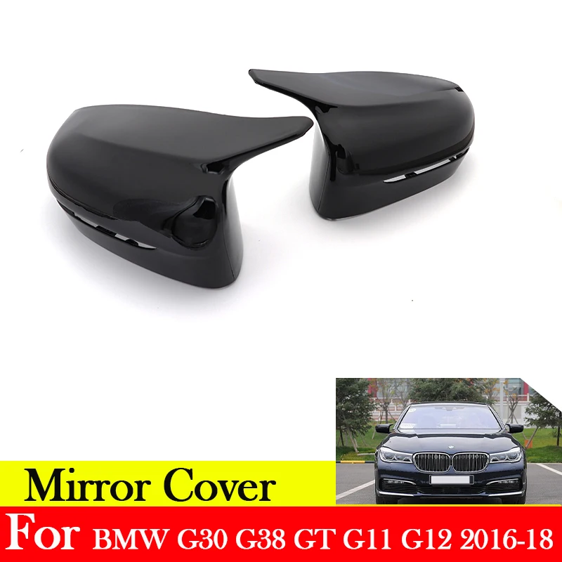 High quality ABS bright black horn rearview mirror shell side mirror cover for BMW G30 G38 GT G11 G12 2016-2018 car accessories