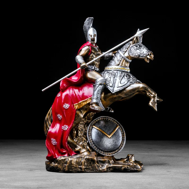 Exquisite Vintage Roman Warriors Crafts Resin Spartan Model Figurine TV Cabinet Living Room Accessories Creativity Home Decor