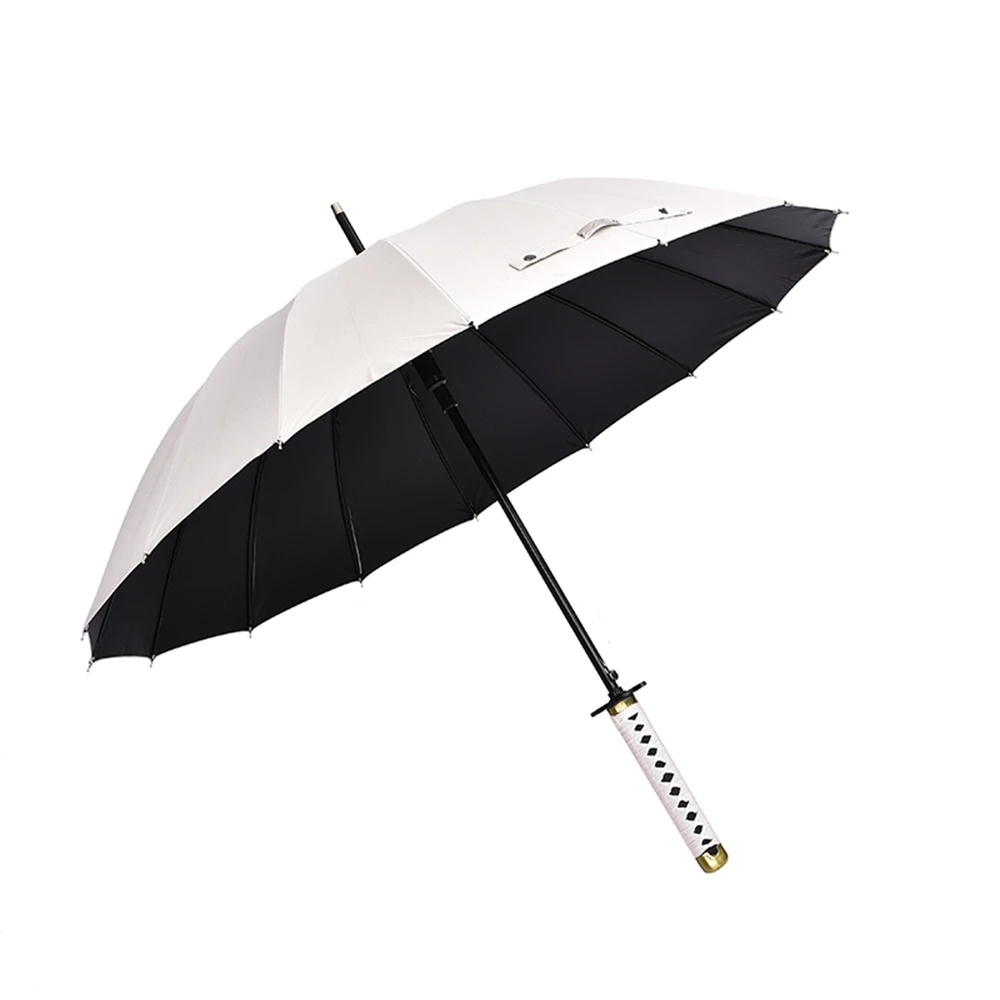 Straight Umbrella with Long Handle, Windproof Samurai Sword, Japanese Katana, Ninja-like, Sun, Rain, Diameter105cm, 41 Inches,