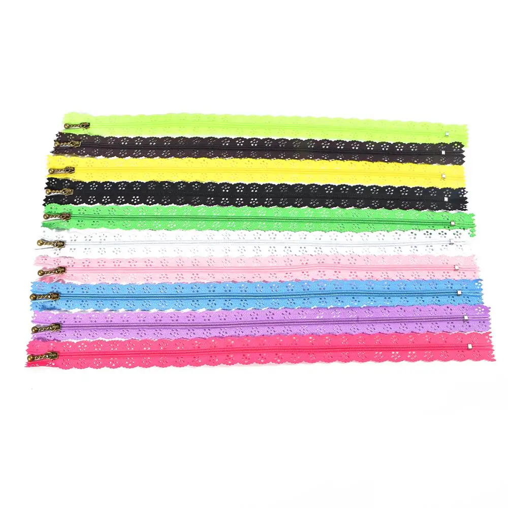 10Pcs 3# 20cm/25cm/35cm Random Mixed Color Nylon Lace Coil Zippers Sewing Tailoring Garment Handcraft DIY Accessories