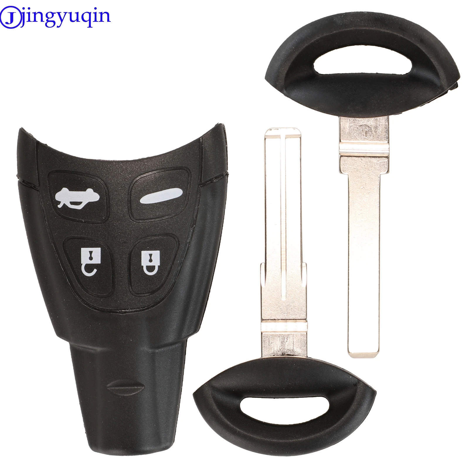 jingyuqin 10p/lot 4 Button Remote Car Key Shell Case Cover For SAAB 93 95 9-3 9-5 WF Rubber Soft Buttons Keyless Smart Key