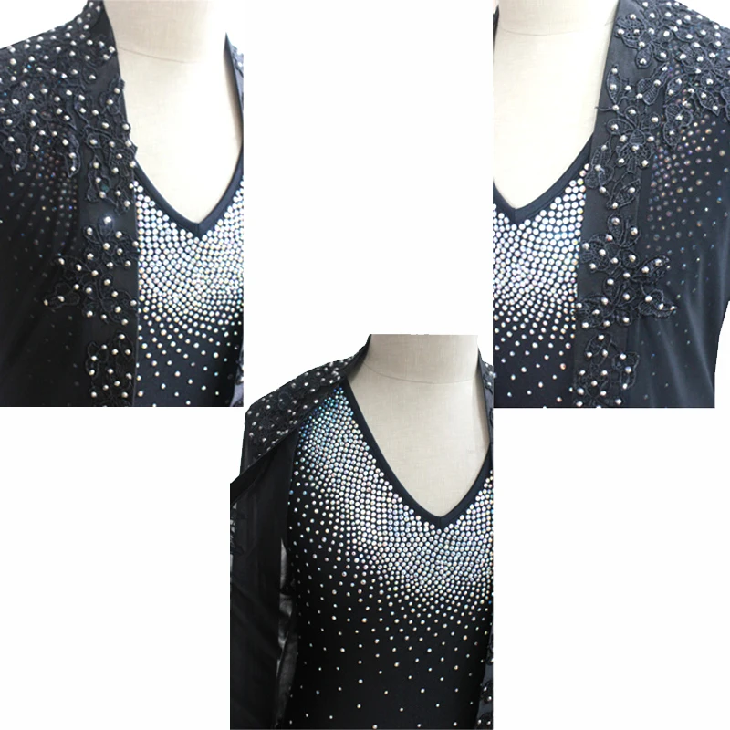 Latin Dance Shirts Male Shiny Rhinestone Coat Vest Professional Competition Top Men Tango Salsa Chacha Samba Dancewear DNV12062