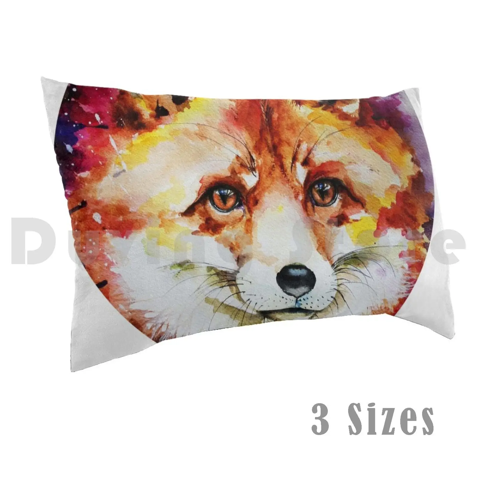 Red FoxPillow case Red Fox Animal Animals Watercolor Isabel Salvador Fur Colorful Color Eyes Brown