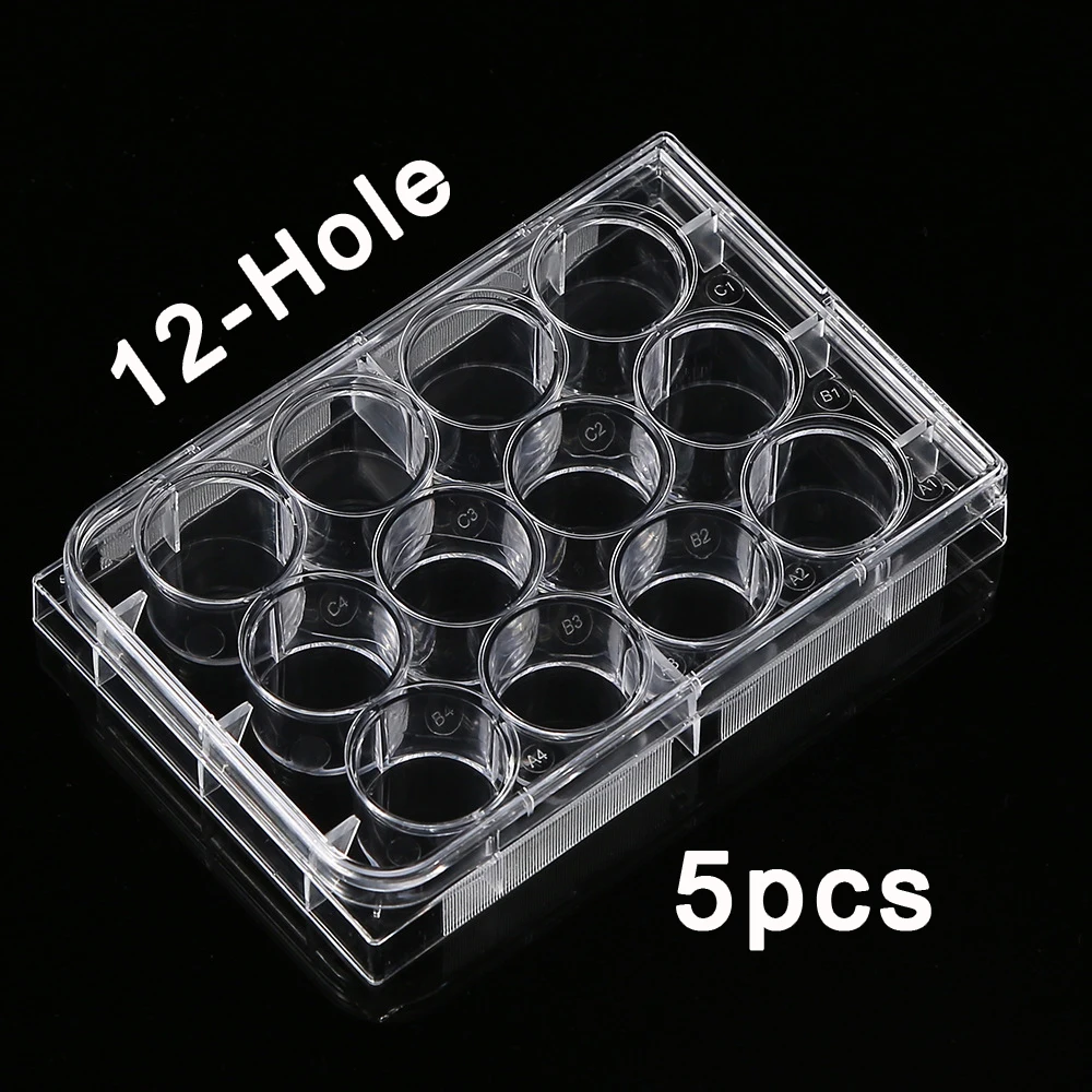 

5Pcs Polystyrene 12 Well Petri Dishes Culture Dish 12 - Holes for Laboratory Medical Biological Scientific Lab Supplies