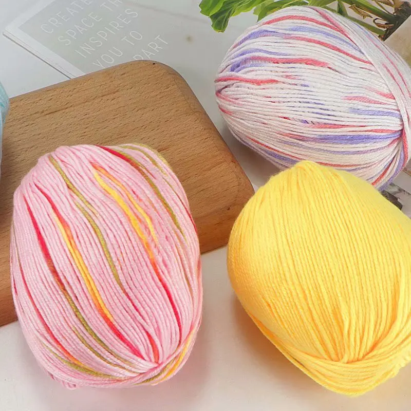 500g=10pcs Cotton Baby Silk Yarn Multi Color Soft Warm Knitting Wool Yarn Crochet For Knitting Dolls Hats Clothing