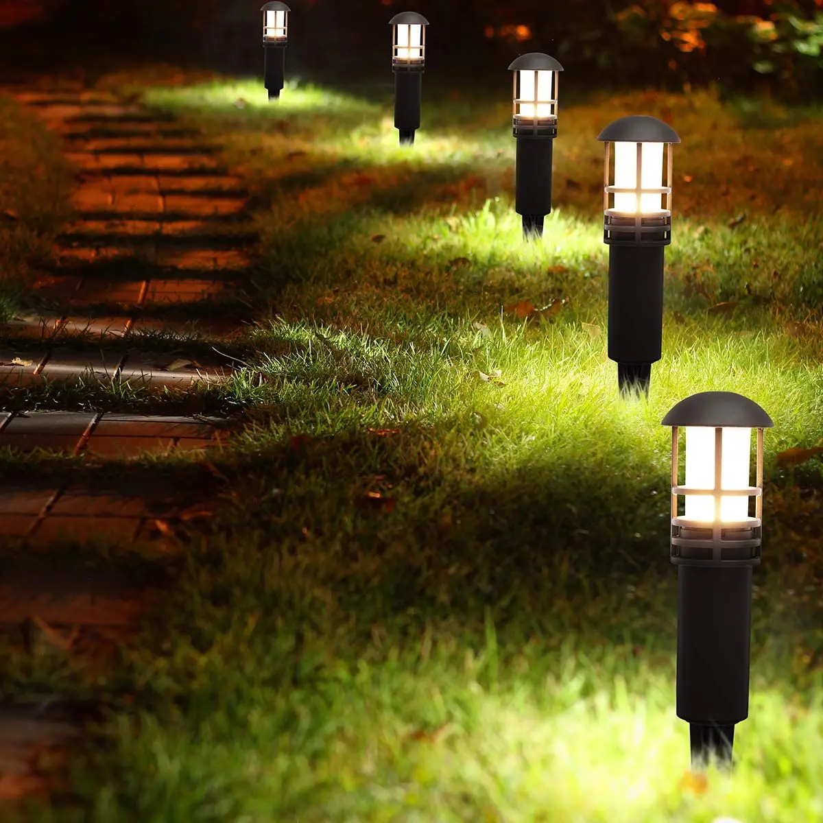 QACA LED Outdoor Pathway Lawn Lights Spike Type Mushroom Waterproof IP65 DC12V 3W 100LM Lighting Yard Garden Landscape Lamps