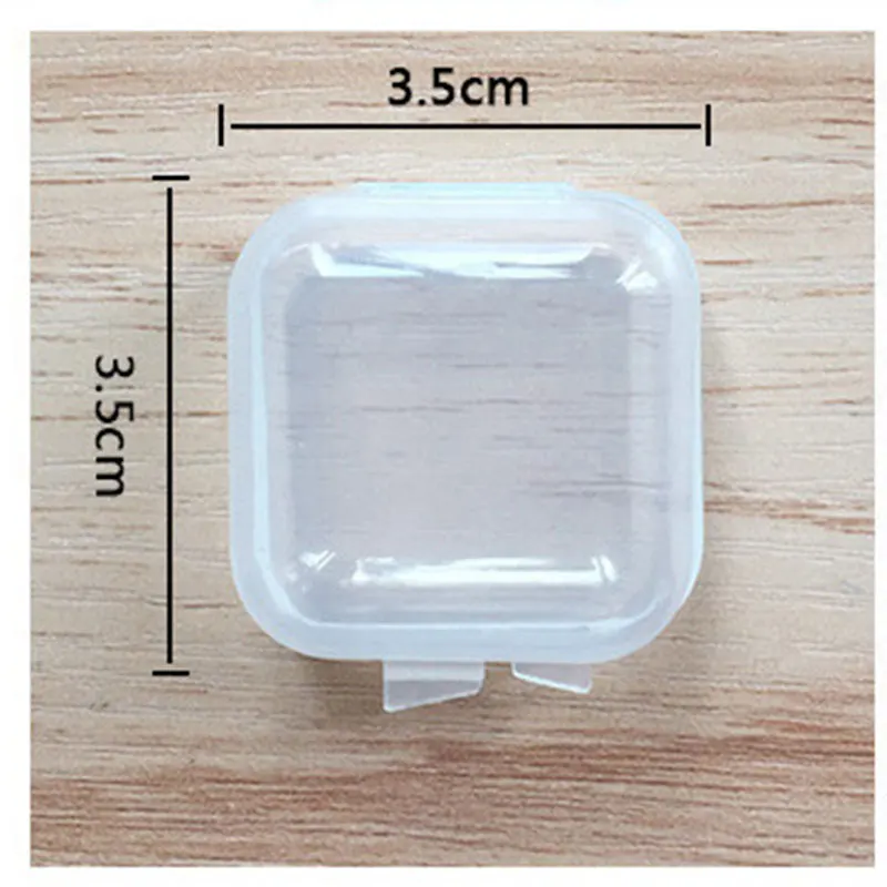 50pcs/lot Mini Portable Plastic Transparent Storage Box Container For Jewelry Earplugs Medicine DIY Craft