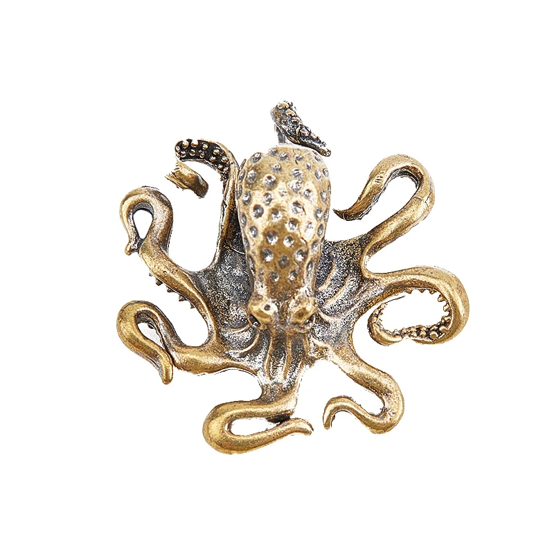Pulpo de Latón para Decoración del hogar, figuritas de adorno, accesorios de mesa, artesanía de té para mascotas, 1 unidad