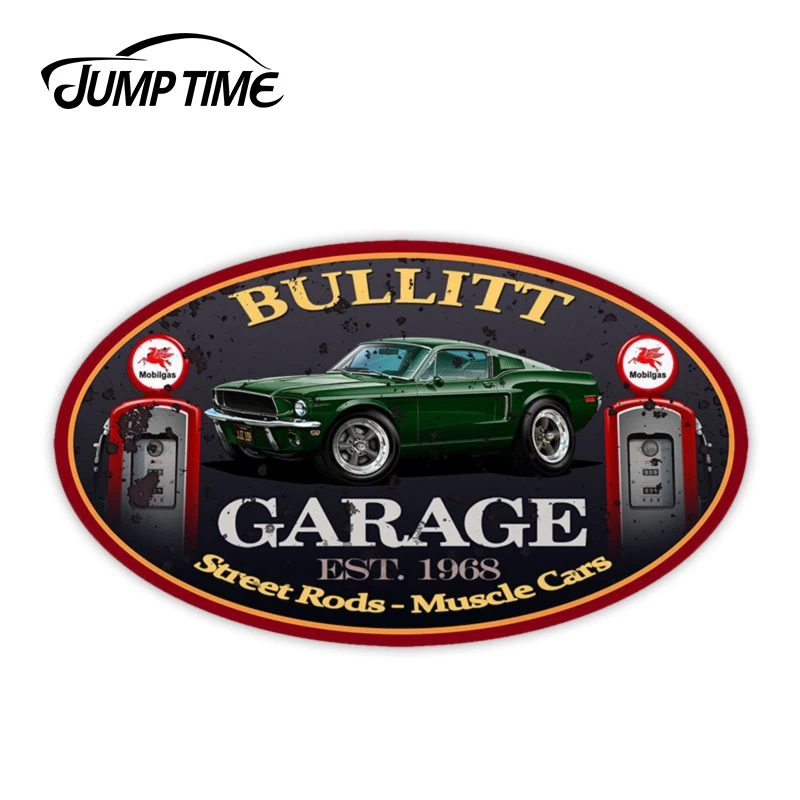 Jump Time 13cm x8.2cm For 1968 Bullitt Mustang Movie Car Classic Vinyl Decal Sticker Car Truck Window Car Covers Car Assessoires