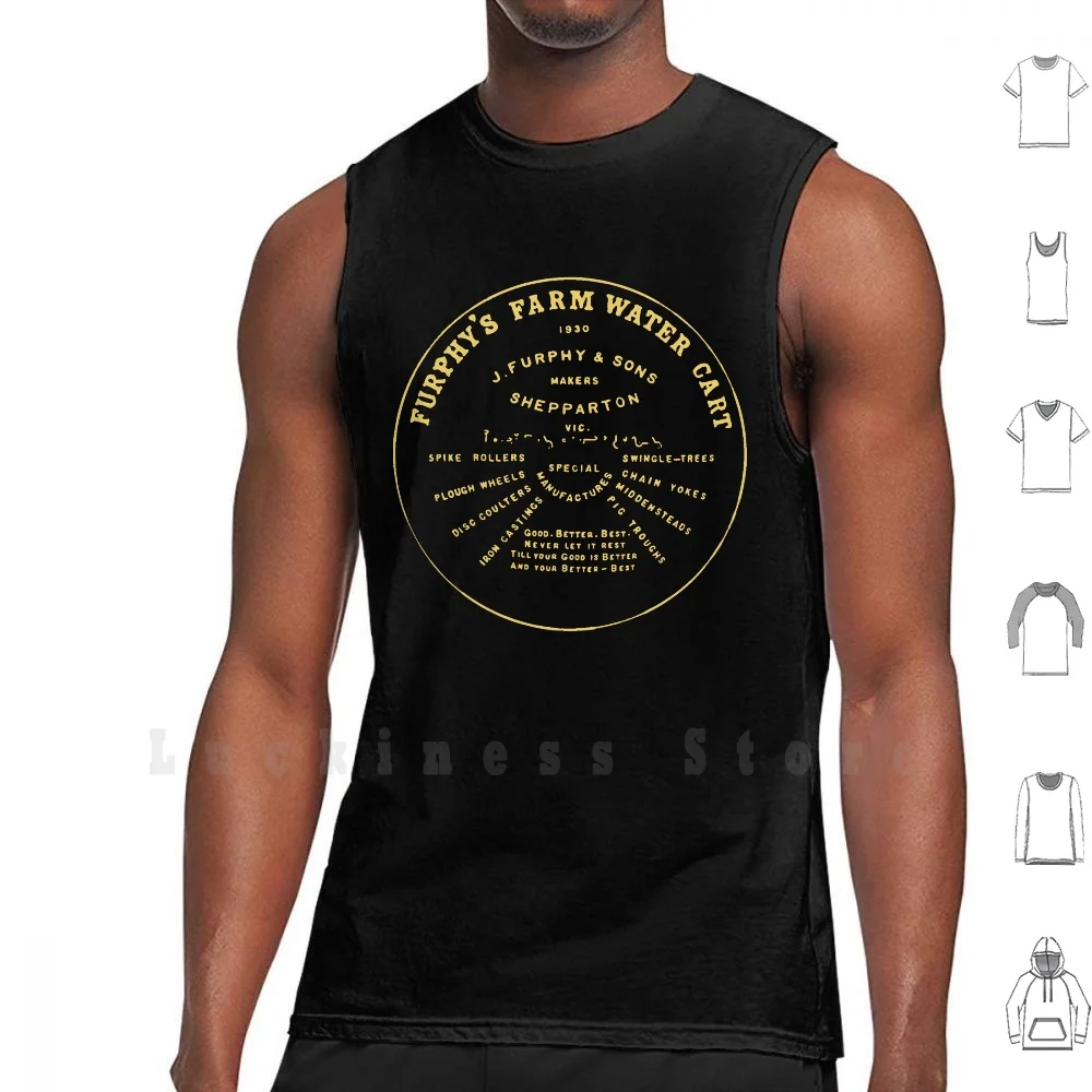 Furphy Water Tank-Yellow Tank Tops Vest Sleeveless Furphy Rumour Gossip Australian Slang Water Tank History Good