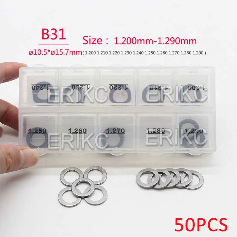 ERIKC B31 Size 1.15-1.34MM Diesel Fuel Injector Adjustment Washers B31 Shims For Bosch Injection Nozzle Repair Kit Gasket
