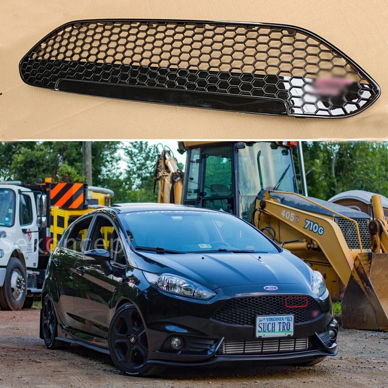 For Ford Fiesta 3 MK7 Grille Cover Racing Grills Air Intake Gate Exterio Glossy Car-styling Products Accessory 2013-2015