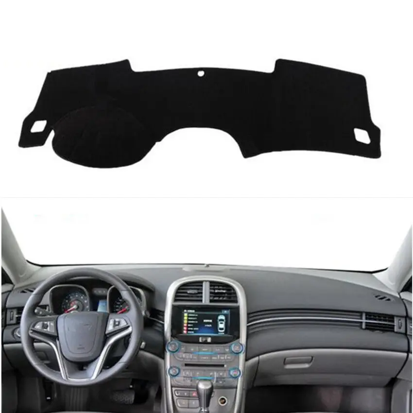 For Chevrolet Malibu 2011-2015 Black Front Dashboard Cover Carpet Car Dash Board Heat Proof Mat Anti-Sun Shield Pad Shade Strip