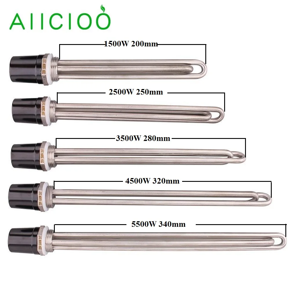 DN25 32mm Thread Electric Water Heating Element Immersion Heater 220V SUS304 Brewing Resistance 1.5/2.5/3.5/4.5/5.5kw
