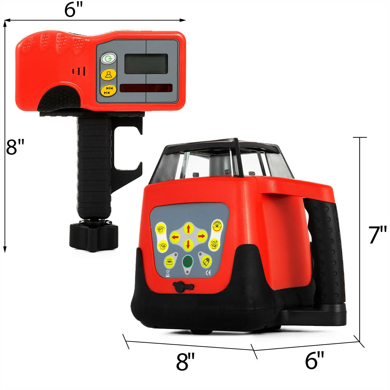 VEVOR 500m gamma di livelli Laser rotanti raggio rosso autolivellante automatico con treppiede e personale