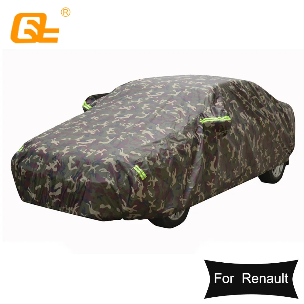 Oxford cloth winter Car Covers Outdoor Waterproof Sun Rain Snow Protection camouflage  for Renault Clio Captur Kadjar Silver