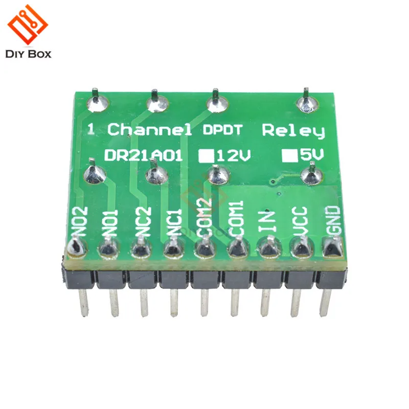 Ultra-small Double Pole Double Throw Polarity Relay Module Mini DC 5V 12V 1 Channel DPDT Relay Module Reversal Switch Board