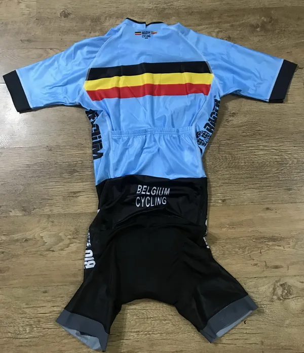 MEN'S CYCLING WEAR CYCLING JERSEY BODY SUIT SKINSUIT WITH POWER BAND 2018 BELGIUM NATIONAL TEAM 20D GEL PAD SIZE XS-4XL