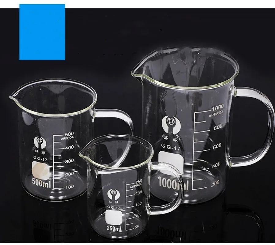 Laboratory Graduated Cup, Microwave Measuring Cup, Anti Cracking, High Temperature Resistant Water Cup with Handle 100ml-1000ml