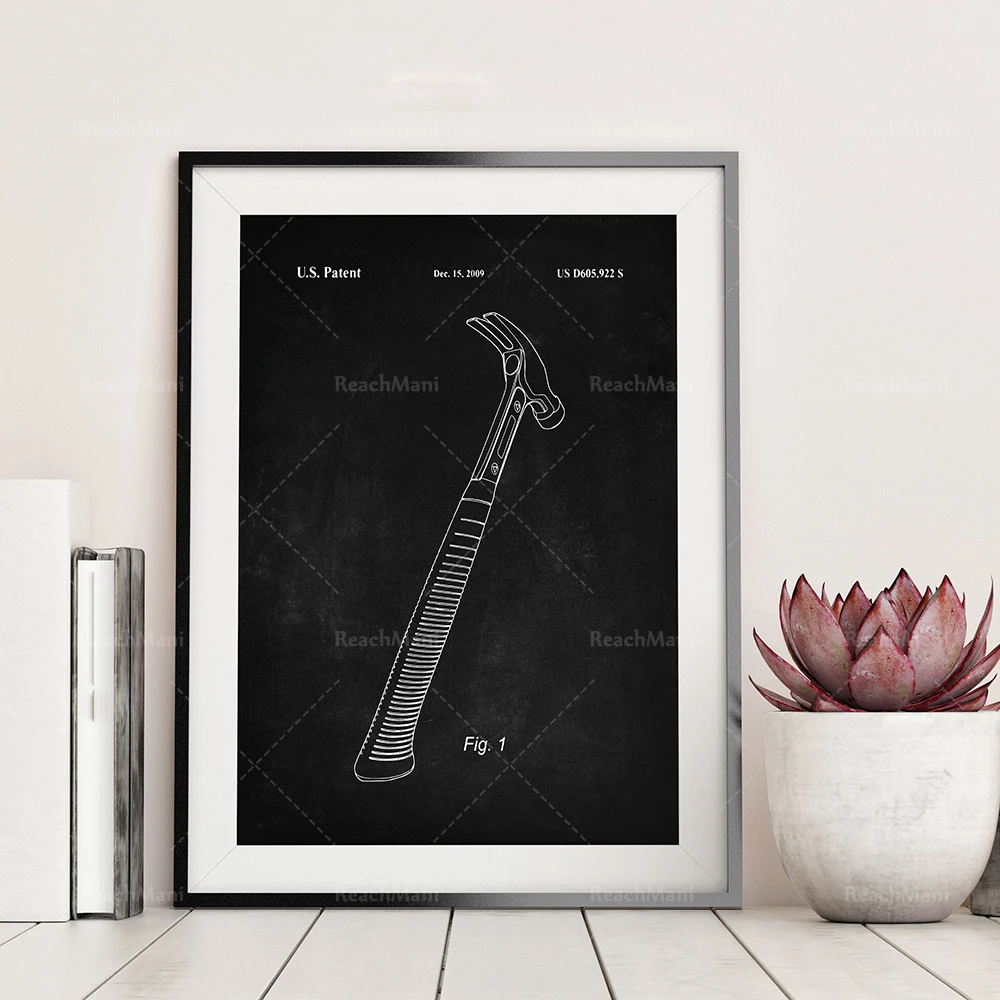 Tool Patent Print, DIY Tool Posters, Mancave Art, Workshop Poster, Screwdriver Patent, Wrench Poster, Vice Patent, Hammer Poster