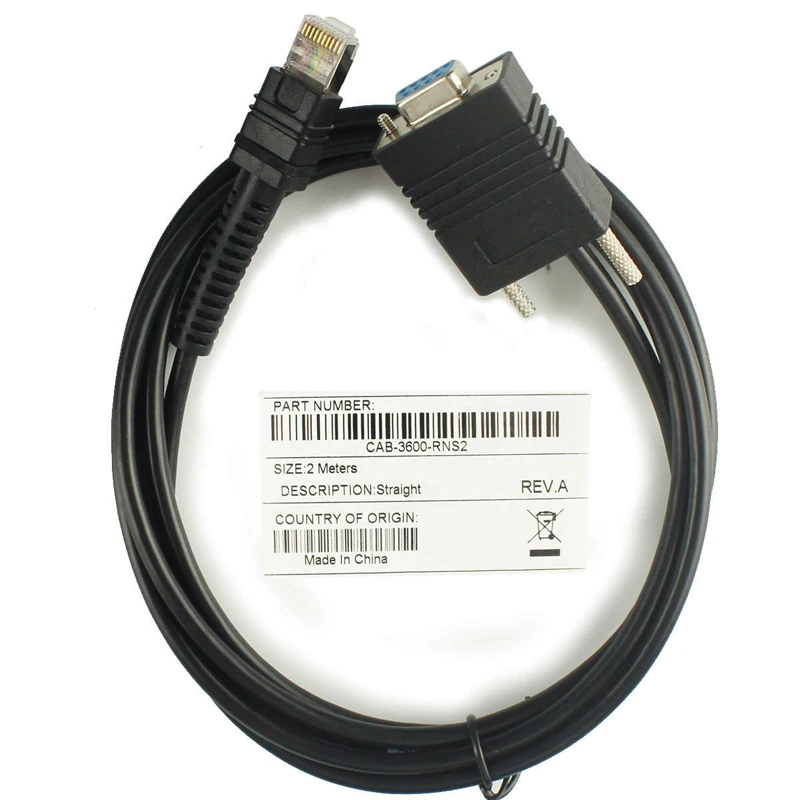 

5pcs 5V 2M RS232 Serial Straight Cable Compatible for Zebra LI3608 LI3678 DS3608 DS3678 Data Cable