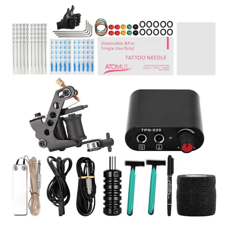 JimKing Tattoo Kit Beginner Maquinas de Tatuar Kit Tattoo Supplies And Accessories Kit de Tatuaje Completo Profesional Tool