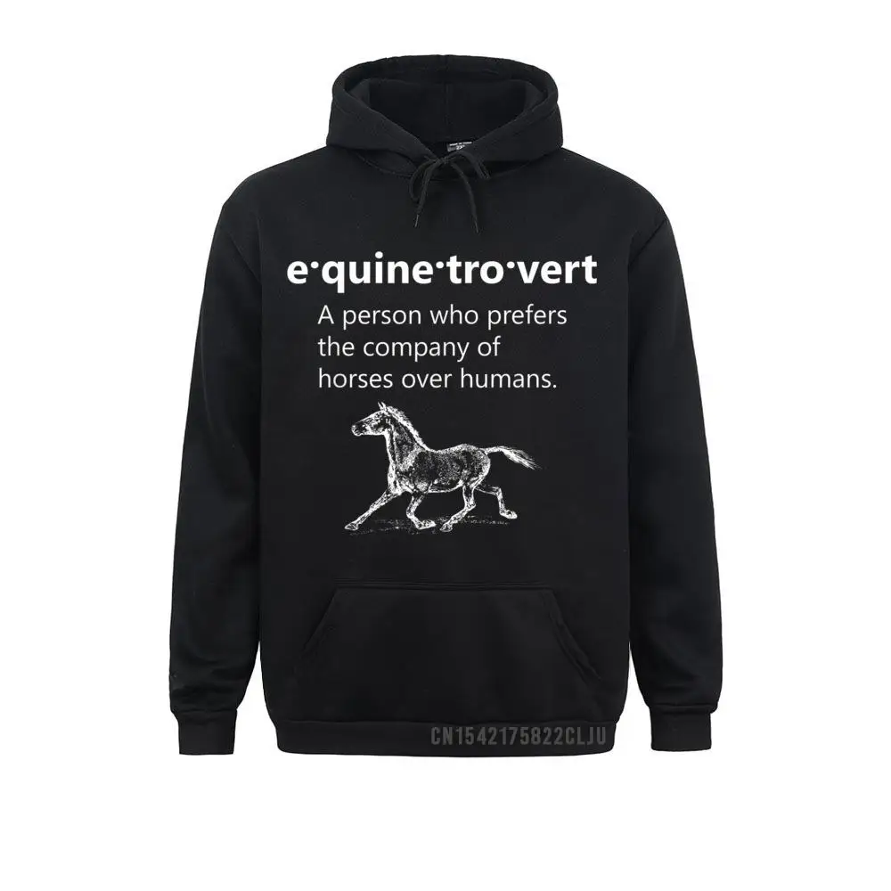 

Equinetrovert Funny Horse Gift For Horse Lovers Equestrian Leisure Lovers Day Hoodies Hoods 2021 Newest Men Sweatshirts