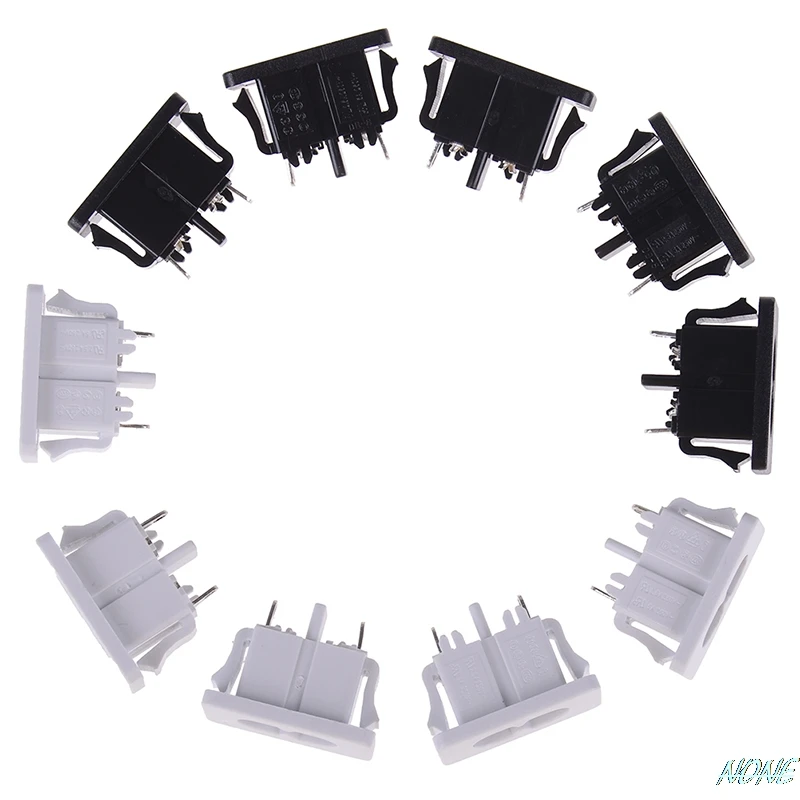 5Pcs/lot 2.5A 250V AC Iec320 C8 Male 2 Pins Power Inlet Socket Connector