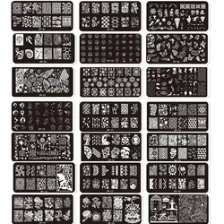1pcs Rectangle Nail Stamping Plates Butterfly Flower Animal Image Stainless Plates For Stamping Template Nail Art Stamper Tools