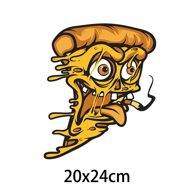 Skull Ice Cream Running Pizza Hamburger Heat Transfer Stickers For Clothes Stripes Thermal Stickers Cake T-Shirt Appliques