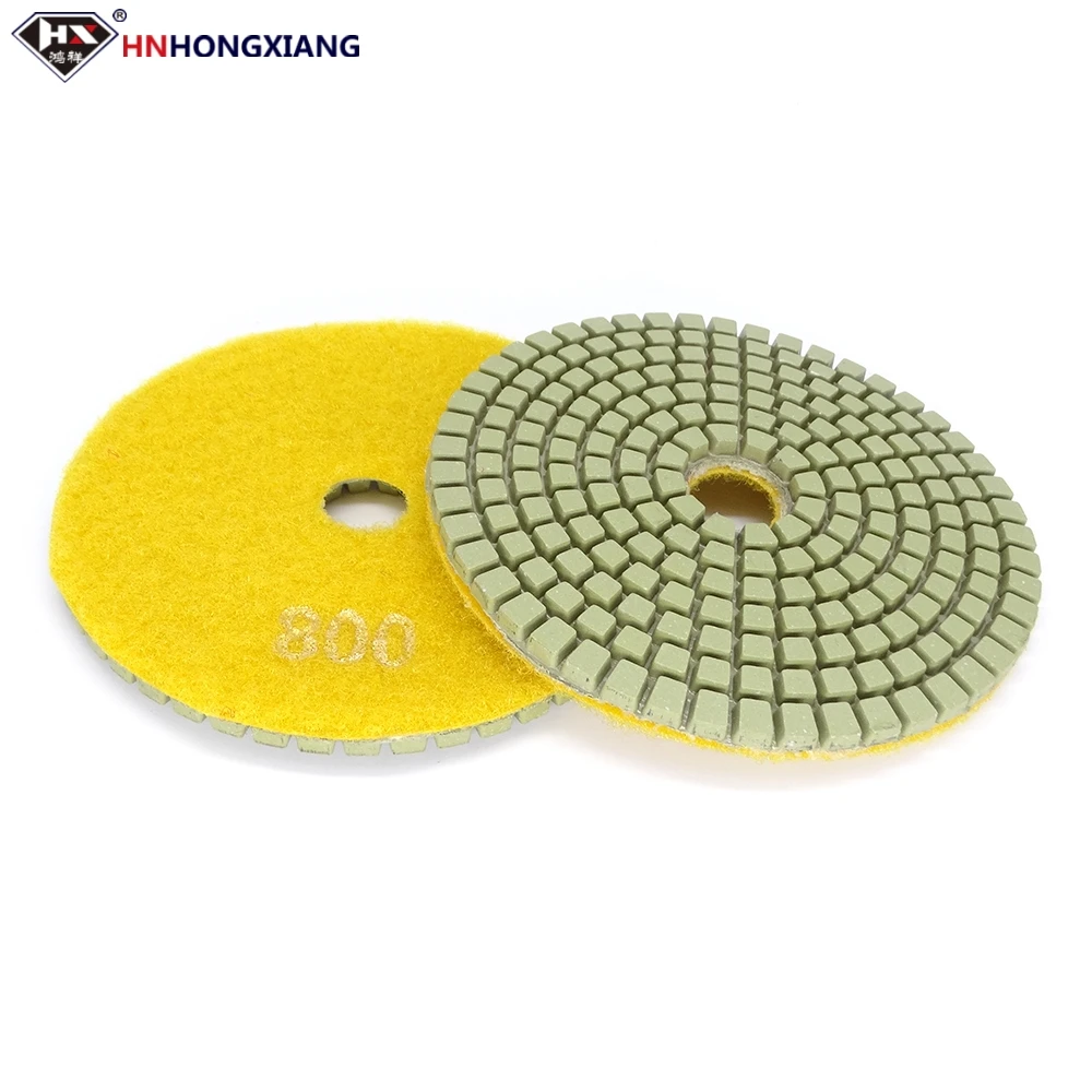 

HNHONGXIANG 7pcs Diamond Wet Polishing Pads 4in,Stone Refurbishing Polishing Discs for Ceramics Tiles, Quartz Artificial Stone