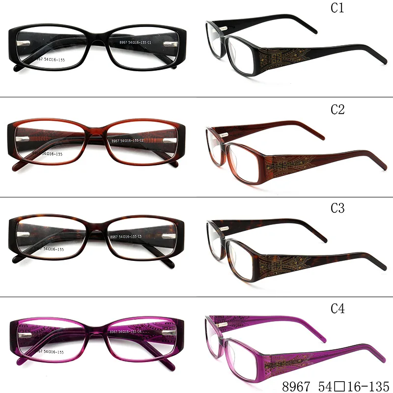 Trendy Plate Trendy Pattern Glasses Frame Designer Trendy Myopic Anti Blue-Ray Decorative Glasses