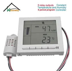 8 Stages Programmable By Electric Valve or Fan Control Digital Temperature and Humidity Sensor with Greenhous