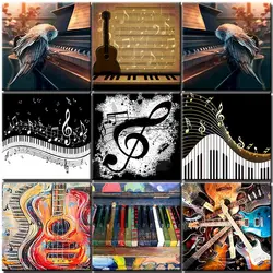 Birds 5D Diamond painting, cross stitch kit, full embroidery, square, piano, music, crafts, landscape, home decoration