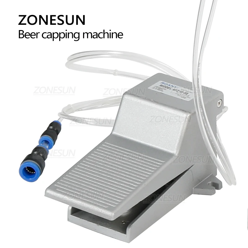 ZONESUN Pneumatic Semi-Automatic Beer Juice Soy Milk Drink Glass Bottle Cap Screwing Capping Machine