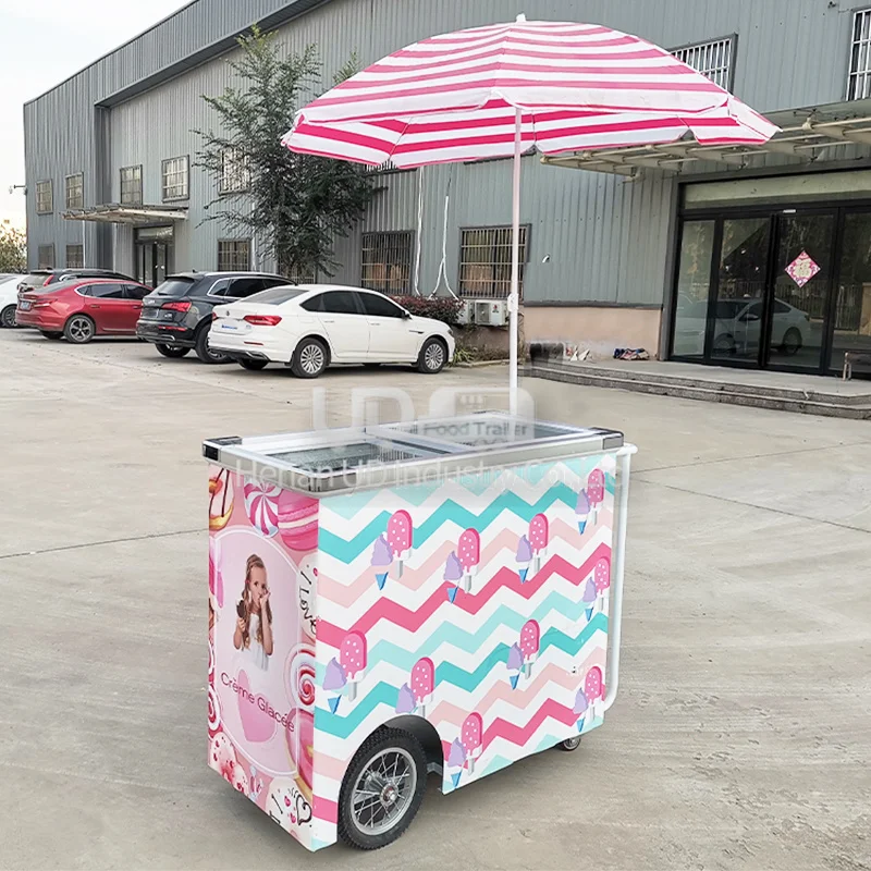 주문 크기 이동할 수 있는 핫도그 강요 트롤리 과자 피자 식사 젤라토 손수레
