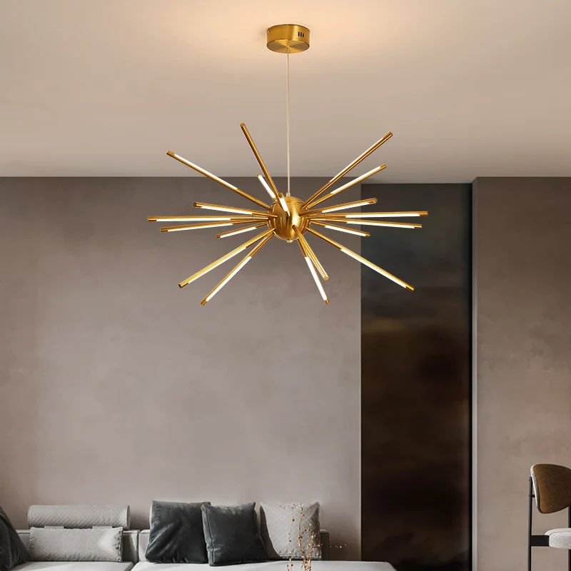 LED sputnik chandelier for Loft Living Room Dining Room Bedroom Branches Modern iron chandelier Design Gold farmhouse lighting