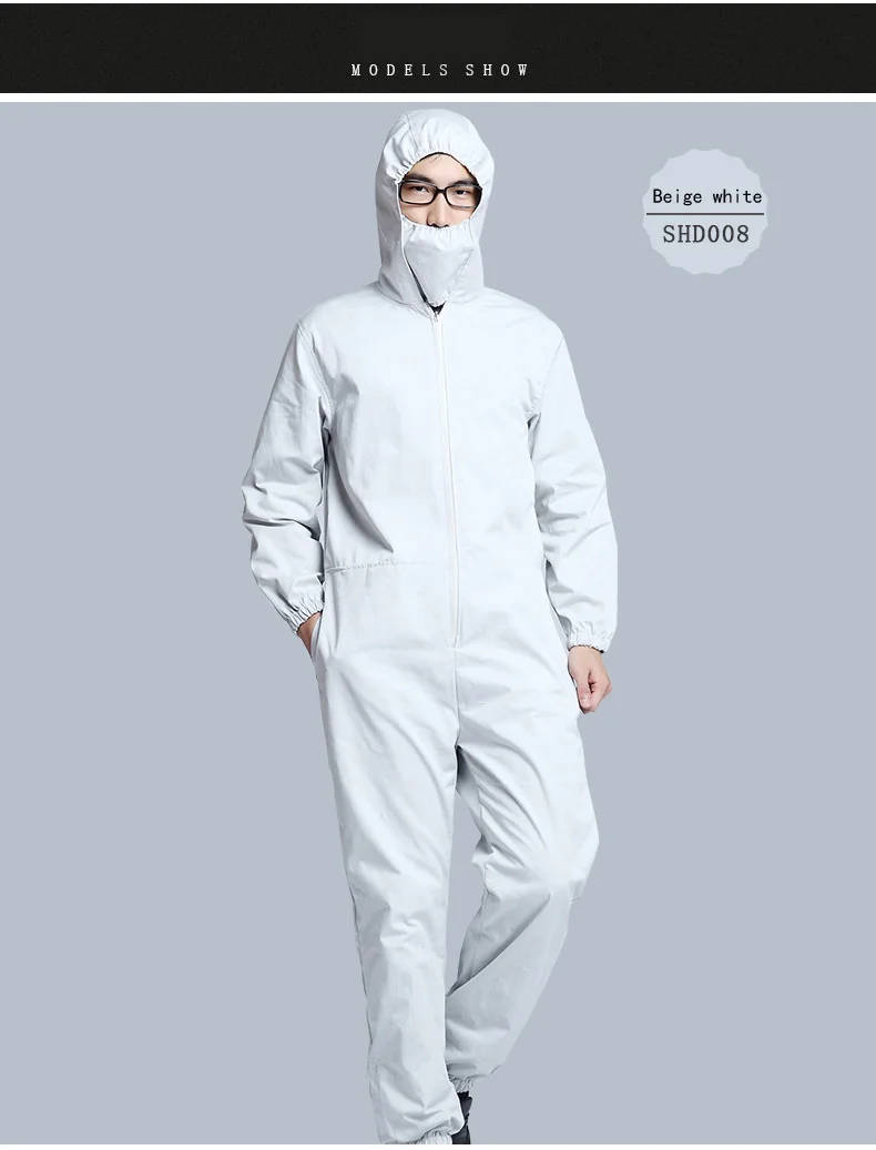 Genuine INSAHO Radiation-proof one-piece work clothes with mask,metal fiber work clothes for men & women in machine room.SHD008